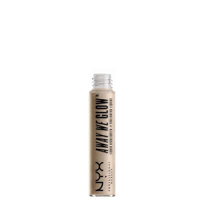 NYX Professional Makeup Away We Glow Liquid Highlighter, Crystal Glare, 0.22 Fluid Ounce-Velvo Beauty
