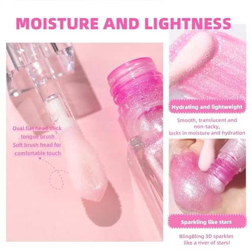 Hydrating Lip Gloss Transparent Lip Care, Magic Color Changing Moisturizing Lip Glow Oil Plumping Glimmer Glow Lipstick, Long Lasting Moisturizing Non-sticky Fresh Texture Lip Oil(201#Change Color)-Velvo Beauty