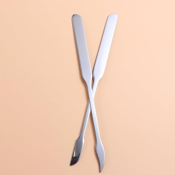 3pcs Cosmetic Mixing Makeup Spatula Nail Art Palette,Spoon Stainless Steel Spatula Face Brush Stirring Embossing Stick Makeup Brushes Cosmetic Tools Nail Polish Mix Stick-Velvo Beauty