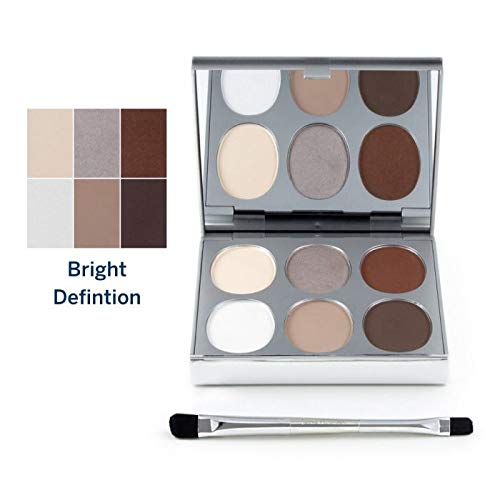 Jerome Alexander New Again Eyeshadow Palette & Brush, 6 Buildable & Blendable Micronized Powder Shades (Bright Definition)-Velvo Beauty