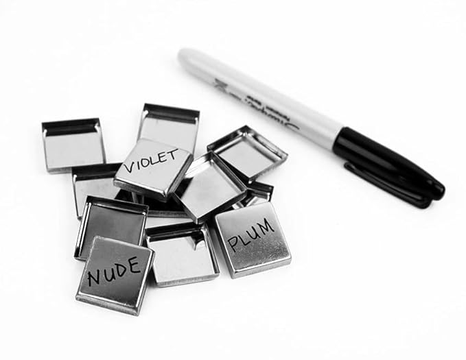 Silver Empty Square Metal Pans 60 Pack for Eyeshadow Palette Magnetic Makeup Palette (26mm)-Velvo Beauty