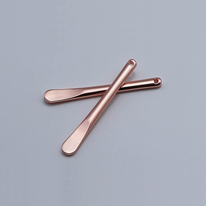 4 Pieces Zinc Alloy Makeup Spatula Eye Cream Spoon Beauty Scoop Mini Spoon Makeup Beauty Spoons Mini Cosmetic Skincare Spatula for Cream Lotions, Cylindrical Handle Type, Rose-Gold-Velvo Beauty