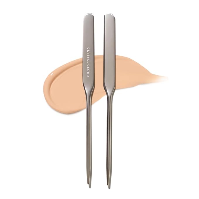 Korean Professional Pro Stainless Steel Makeup Cosmetic Spatula Tool Makeup Art Tool For Nail Art Eye Shadow Eyelash Makeup Professional Pigment Blending-Velvo Beauty