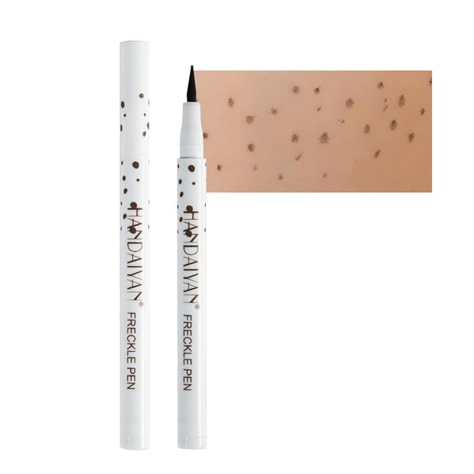 Freckle Pen 4 Colors Natural Freckle Pen Fake Freckle Pen Waterproof Long Lasting Soft Spots Natural Relaxing Sun Makeup (Dark Brown)-Velvo Beauty