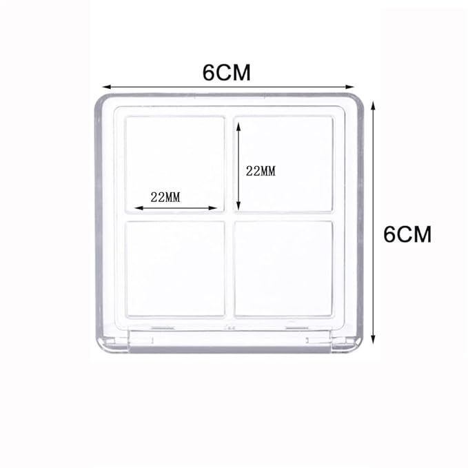 2PCS Empty Eyeshadow Palette 4 Grids Plastic Eye Make Up Container Palette Refillable Small Makeup Palette Lipstick Compact Containers Cosmetic Sample Storage Cases-Velvo Beauty