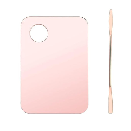 Pink Cosmetic Makeup Palette, Nail Art Palette with Spatula, DIY Makeup Mixing Palette, Beauty Salon Color Cream Mixing Palette, Nail Art Painting Mixed, Makeup Display Board Beauty and Personal Care-Velvo Beauty