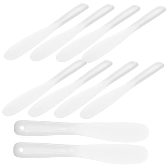 Beaupretty 10pcs Tool Stick White Makeup Silicone Makeup Spatula Mini Silicone Spatula Silicone Stirring Tools Spatulas Cosmetic Long Spatula Barber Film Stick Face-Velvo Beauty