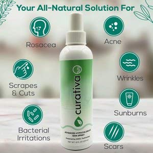 Curativa Bay .02% Hypochlorous Skin Spray, Clear Skin, Most effective For Total Skin Health and the Base for all Skin Care. 100% Organic, Made in USA, Produces Great Results 8 OZ.-Velvo Beauty