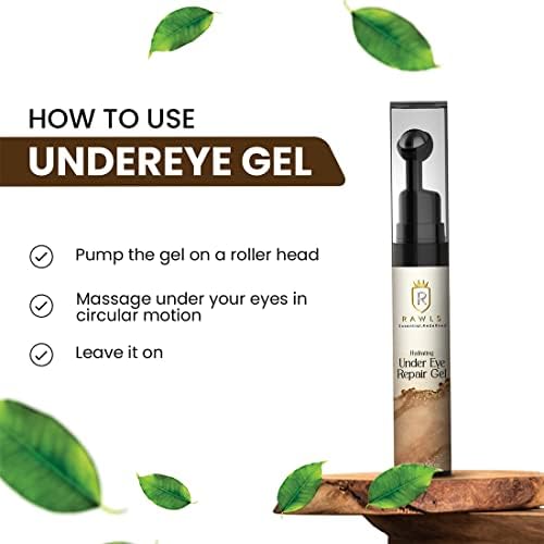RAWLS 5% Caffeine Eye Serum and Under Eye Roller Cream for Dark Circles and Puffiness, Caffeine Eye Cream with 360° Massage Ball Reduce Wrinkles and Fine Lines-0.5 fl oz-Velvo Beauty
