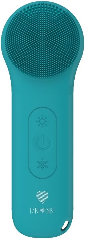 Electric Silicone Face Scrubber - 2-in-1 Facial Rotating Vibrating Exfoliating Brush - Waterproof & Portable, Rechargeable, for Cleaning, Exfoliation, Massage, Suitable for Men & Women (Green)-Velvo Beauty
