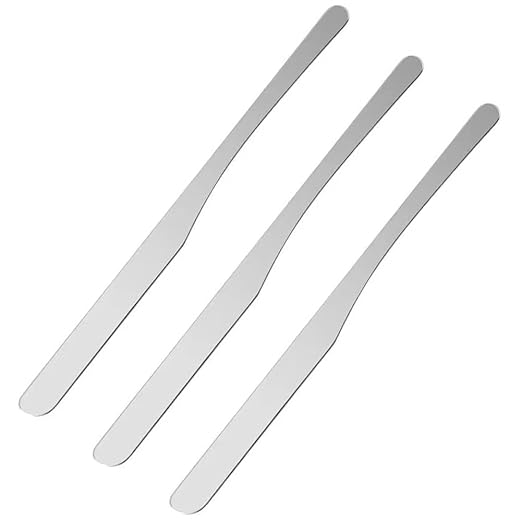 3 Pieces Stainless Steel Makeup Spatula Foundation Mixing Tool Eye Cream Spoon Beauty Scoop Makeup Beauty Spoons Cosmetic Skincare Spatula for Home Beauty Salon Use, Silver-Velvo Beauty