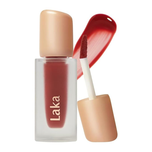 Laka Fruity Glam Tint, 4.5g/0.15 oz., Glowing Lip Stain with Wide Color Spectrum, Hydrating & Lightweight Texture, Long-Lasting Bold Stain, Non-Sticky, Vegan, K-Beauty (#103 Cherry)-Velvo Beauty