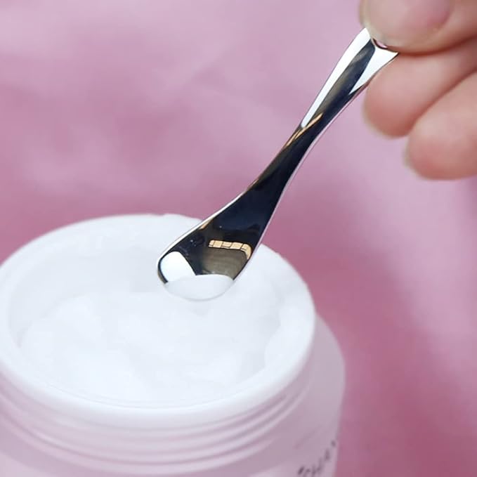 3 Pieces Zinc Alloy Makeup Spatula Eye Cream Spoon Beauty Scoop Mini Spoon Makeup Beauty Spoons Mini Cosmetic Skincare Spatula for Cream Lotions, Spoon Shaped, Golden, Silver-Velvo Beauty