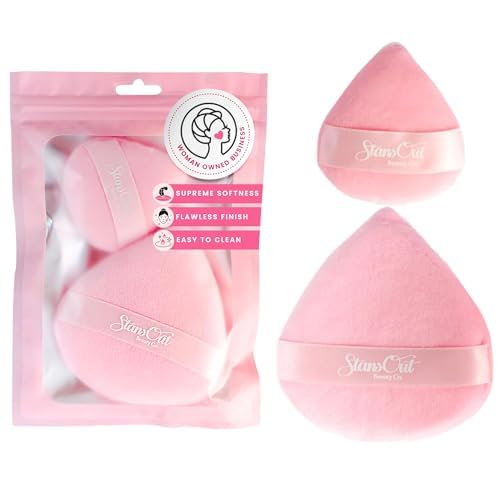 StansOut Beauty Velvet Makeup Puff Set (2-Pack) - Luxuriously Soft Powder Puffs for Seamless Face Makeup Application - Premium Quality - Perfect for Flawless On-the-Go Touch-Ups-Velvo Beauty