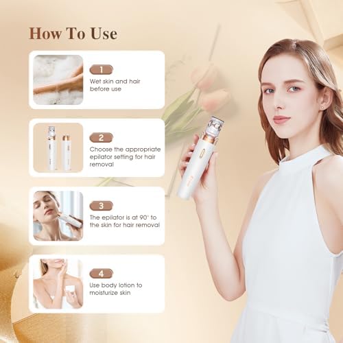 Epilator,2 in 1Epilator for Women Rechargeable,Womens Electric Shaver with LED Light,Hair Removal,Hair Removal for Women Legs/Face/Bikini/Arms,Smooth Epilator Trimmer Travel Kit Set,Simple to use-Velvo Beauty