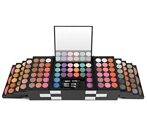 148 Colors Eyeshadow Palette Makeup Contouring Kit Combination with Eyebrow Powder, Lipgloss, Blusher, Press Powder and Concealer - Perfect for Professional and Daily Use-Velvo Beauty