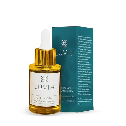 Anti-Aging Face Serum with Vitamin A, B, C & Bakuchiol – LUVIH Eternal Dew Hydrating & Plumping Treatment with Gotu Kola, Hibiscus & Lotus – For Wrinkles, Fine Lines & Mature Skin – 30 mL-Velvo Beauty