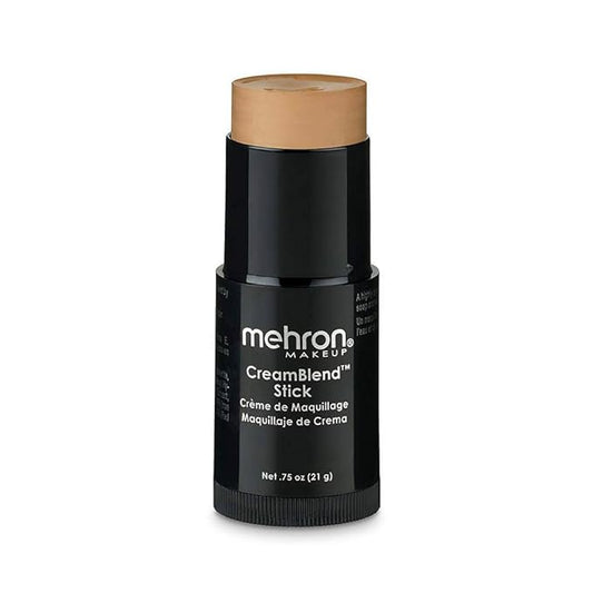 Mehron Makeup CreamBlend Stick | Face Paint, Body Paint, & Foundation Cream Makeup | Body Paint Stick Perfect for Halloween .75 oz (21 g) (Medium 0)-Velvo Beauty