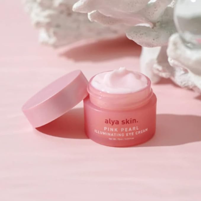 Pink Pearl Illuminating Eye Cream | Minimizes Dark Circles | With Tasmanian Sea Kelp, Aloe Vera, Strawberry Gum, Native Snowflower, and Caffeine | 0.53 Oz (15g)-Velvo Beauty