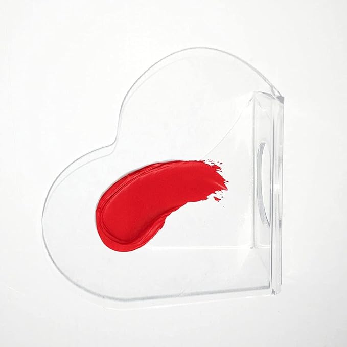 1 Pack Transparent Acrylic Nail Art Hand-held Palette Nail DIY Art Design Paint Color Mixing Manicure Tool, Heart Shaped-Velvo Beauty