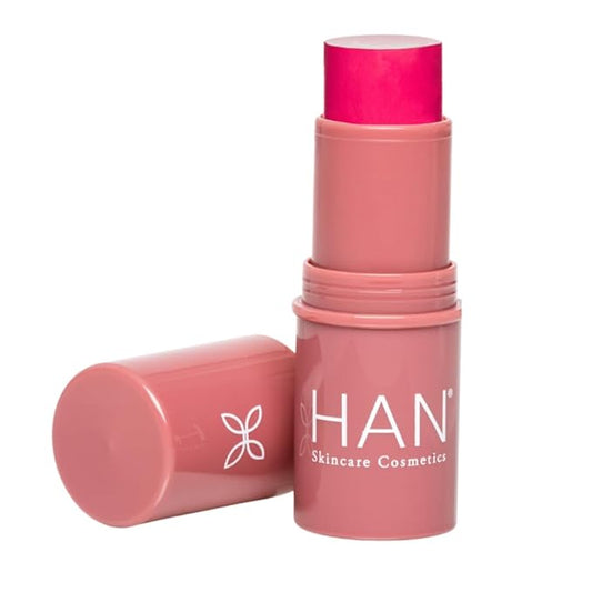 HAN Skincare Cosmetics Vegan, Cruelty-Free, 3-in-1 Multistick for Cheeks, Lips, Eyes, Pink Peony | Large-Velvo Beauty