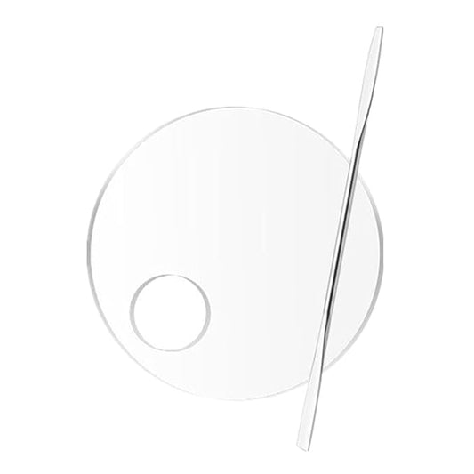 2 Pcs Acrylic Makeup Palette Makeup Mixing Tray with Makeup Spatula for Beauty Salon Color Cream Liquid Foundation Mixing Palette (Round)-Velvo Beauty