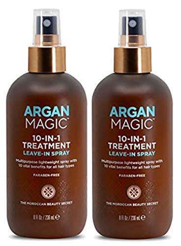 Argan Magic Hair Treatment & Stylizing Spray, 10 in 1, Made in USA, Paraben Free, Cruelty Free - 8 oz (2 Pack)-Velvo Beauty