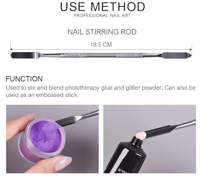 7.2 inches Pro Stainless Steel Make Up Spatula Double Sided Cosmetic Stirring Rod Nail Art Manicure Tools (size-2)-Velvo Beauty