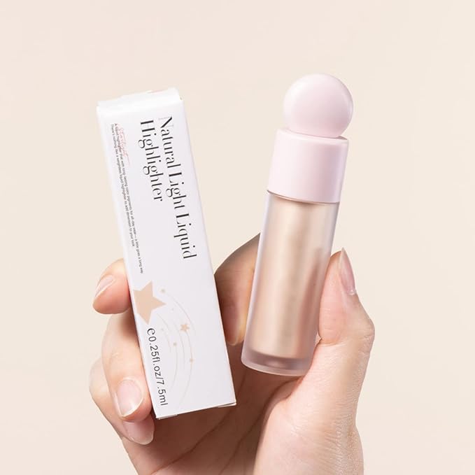 Liquid Highlighter Natural Glow For Face & Body, Waterproof Moisturizing Light Liquid Luminizer For Long Lasting Shimmer, Contour Highlighter Stick Easy to Apply with Cushion Applicator-Velvo Beauty