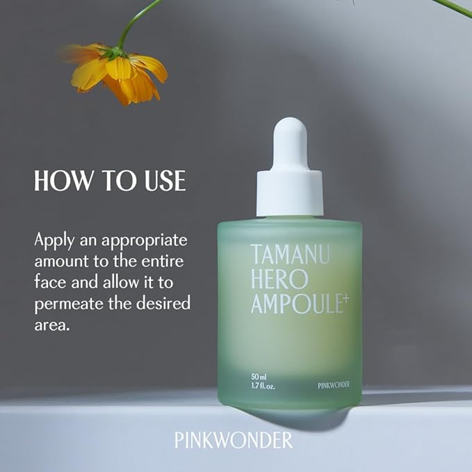 PINKWONDER Tamanu Hero Ampoule⁺ 1.69oz (50ml), 50,000ppm Tamanu Oil for Soothing-Velvo Beauty
