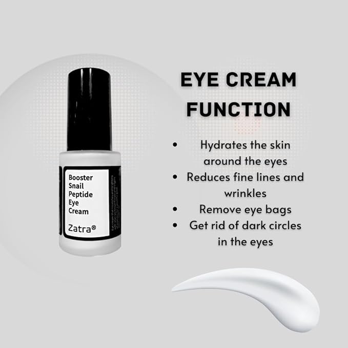 Eye Cream Peptide Snail Mucin Filtrates! NIACINAMIDE- Moisturizer, Brightening, Reduce Dark Circles & Wrinkles, Fine Lines, Sign of Aging. Made in Korea Skincare!-Velvo Beauty