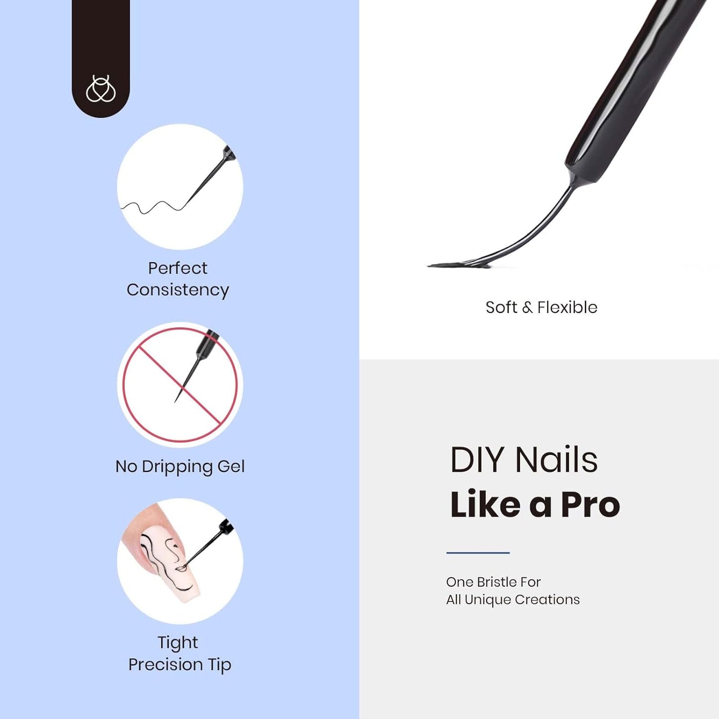 beetles Nail Art Polish-12 Colors Gel Liner Nail Polish Set Pink Blue Red Green White Gold Liner Gel Polish Gel Nail Polish Soak Off Uv Led Lamp Manicure Gifts for Women-Velvo Beauty