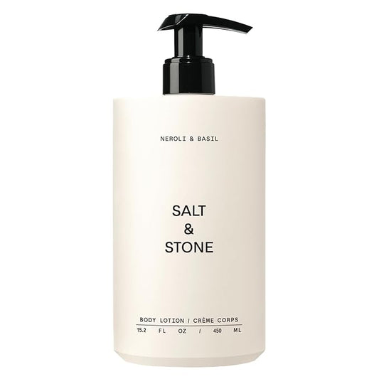 Salt & Stone Body Lotion for Women & Men| Scented Daily Body Lotion | Hydrates, Nourishes & Softens Skin | Restores Dry Skin | Fast-Absorbing | Cruelty-Free & Vegan (450 ml) (Neroli & Basil)-Velvo Beauty