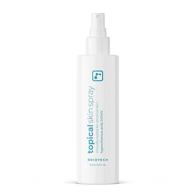 BRIOTECH Topical Skin Spray, Hypochlorous Acid Spray for Sensitive Skin, HOCl Facial Mist, Full Body Support Against Irritation, Calm Redness, Soothe Foot & Scalp, 8 oz (1 Pack)-Velvo Beauty