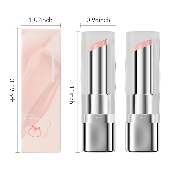 2Pcs Tinted Lip Balm Moisturizing Lipstick – Soft Pale Pink Sheer Hydrating Lip Color for Dry Lips – Nourishing Lip Balm for All Women with a Subtle Natural Scent (S01 & S01)-Velvo Beauty