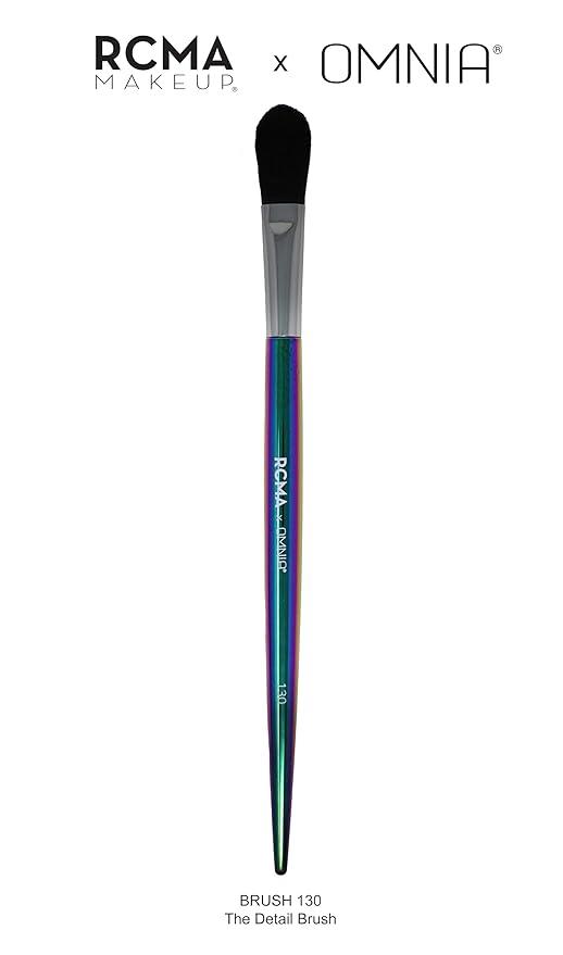 RCMA Makeup x Omnia Professional Makeup Brush 5pc Set, Premium Synthetic Fiber, Iridescent Acrylic Handle, Face Powders, Complexion and Foundation Blending Application Brush set.-Velvo Beauty