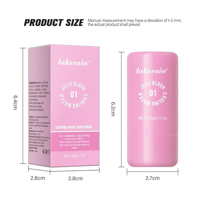 Jelly Cooling Blush Stick, Milk Water Tint, Clear Glossy Long Lasting Sheer Lip & Cheek Stain, Waterproof Light Non-Sticky Buildable Watercolor Finish-Vegan, Cruelty Free (#4 berry, 0.17oz)-Velvo Beauty