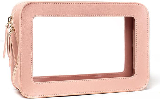 Clear Makeup Bag Small, TSA Approved Portable Toiletry Bag with Zipper Cosmetic Travel Bag Makeup Organizer Case Mini Makeup Pouch for Purse Car Organizer Bag for Women Men-Velvo Beauty