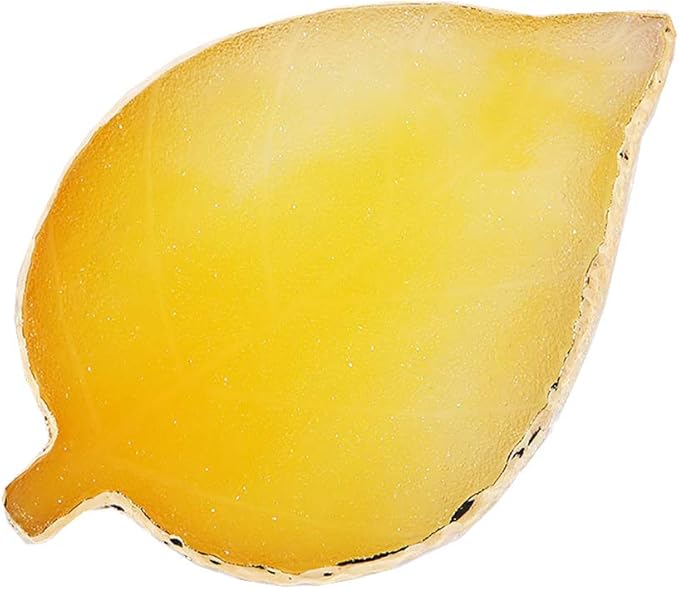 1 Pcs Leaf Resin Nail Art Palette Painting Makeup Palette Tray Cosmetic Nail Gel Polish Colors Mixing Pallet Yellow-Velvo Beauty