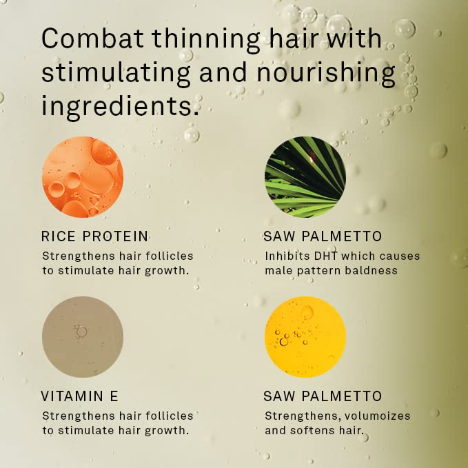 Hawthorne Men's Thickening Shampoo for Thinning Hair. Fight Hair Loss with Rice Protein & Vitamin E. Strengthens Hair Follicles to Reduce Breakage. Mint and Eucalyptus Scent. 8 fl. oz. 2-Pack.-Velvo Beauty