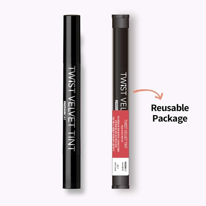 PASSIONCAT Long Lasting Lip Stain for Lips and Cheek Tint | High Pigment Color | lightweight Matte Finish | Weightless | Full Coverage | Twist Velvet Tint #7 (No.7)-Velvo Beauty