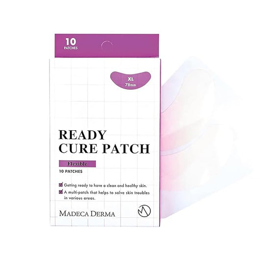 Madeca DERMA Ready Cure Patch Flexible – XL Hydrocolloid Patches for Large Area Coverage, Perfect for Acne, Zits, Blemishes, White & Blackhead Wound Care (10 Patches/Extra Large Size / 78mm)-Velvo Beauty
