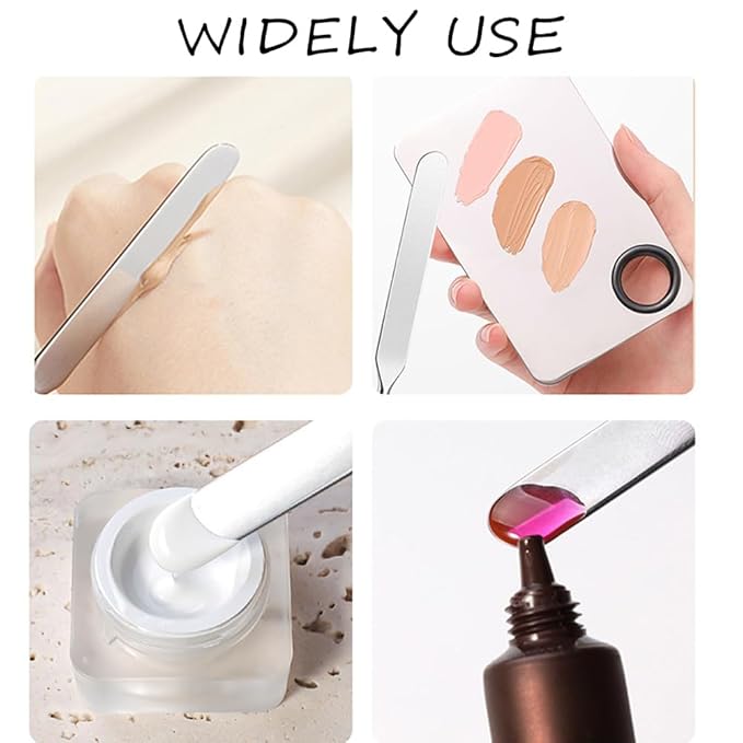 6 Pack Stainless Steel Makeup Spatula Foundation Liquid Foundation Mixer Face Cream Applicator Cosmetic Mixing Tool for Foundation Eye Shadow Cream-Velvo Beauty
