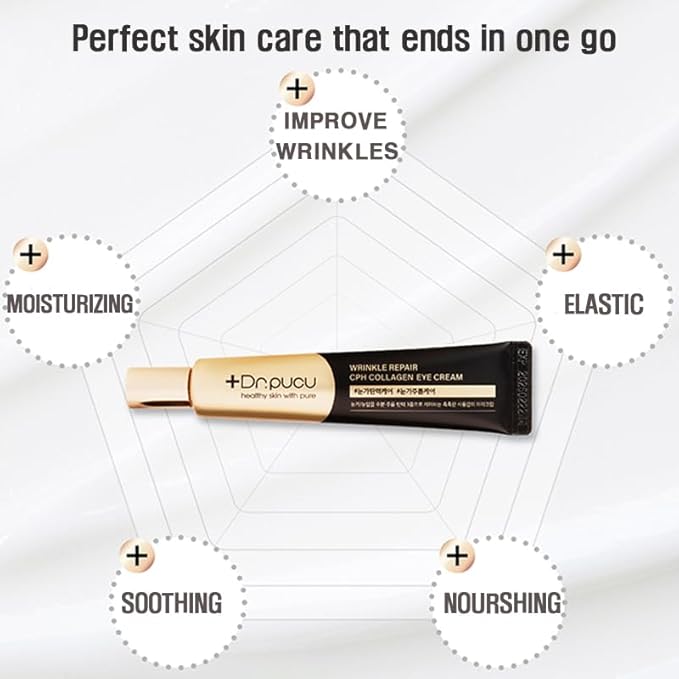 Wrinkle Repair Collagen EYE CREAM, Korean eye cream, under-eye night cream for anti aging, moisturising, no greasy or too light texture, mild powdery scent, 1.01 fl. Oz-Velvo Beauty