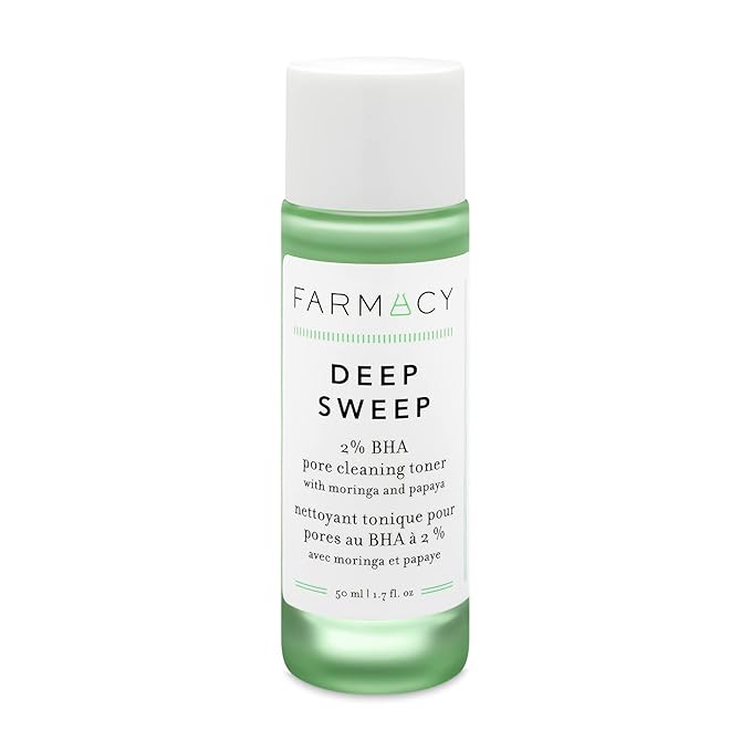 Farmacy 2% Salicylic Acid Toner for Face - Deep Sweep Gentle BHA Exfoliant for Oily Skin - Refines Texture with Papaya Enzymes & Moringa Water for a Healthy-Looking Complexion (50ml)-Velvo Beauty