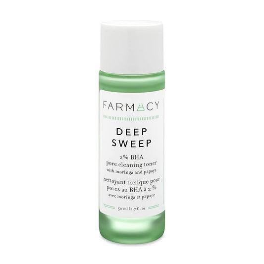 Farmacy 2% Salicylic Acid Toner for Face - Deep Sweep Gentle BHA Exfoliant for Oily Skin - Refines Texture with Papaya Enzymes & Moringa Water for a Healthy-Looking Complexion (50ml)-Velvo Beauty