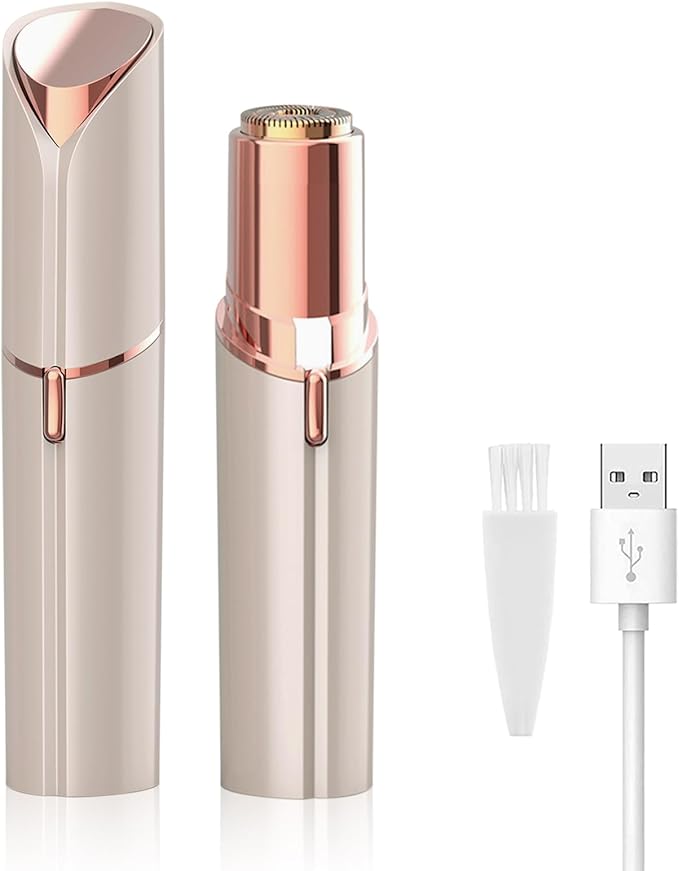 Facial Hair Removal for Women, Mini Hair Remover, Electric Razor Shaver Portable Bikini Epilator for Lips, Chin, Armpit, Peach Fuzz, Fingers, Neck, Cheek and USB Rechargeable (Gold)-Velvo Beauty