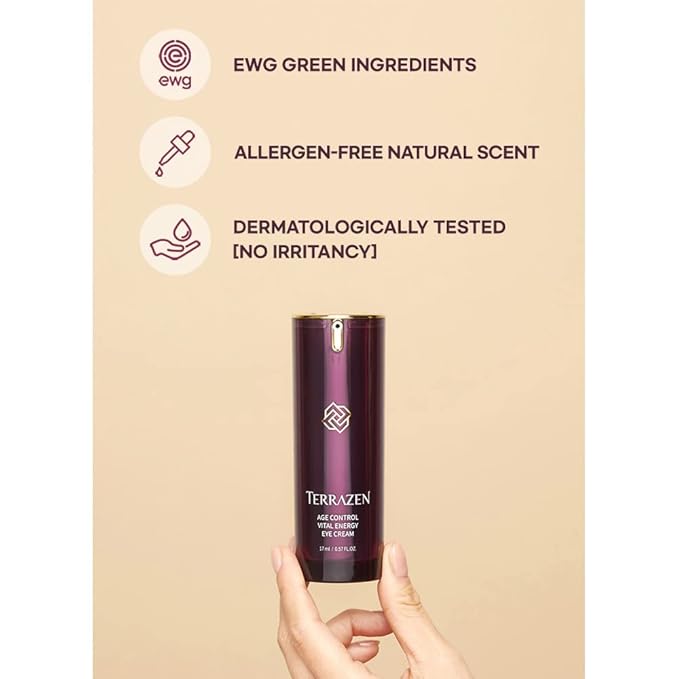 Age Control Vital Energy Eye Cream 0.57 fl. Oz. (17ml), Plant Stem Cell + Real Protein + Hyaluronic Acid + Vitamin infused eye cream, Wrinkle Care Eye cream, K-Beauty-Velvo Beauty