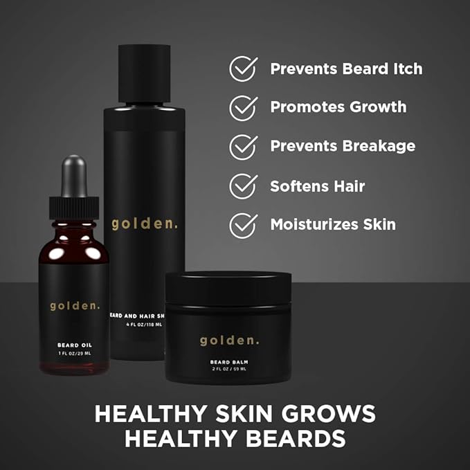 Golden Grooming Co. Complete Men's Grooming Gift Set - Beard Oil, Face & Body Wash, Shampoo, Balms, Moisturizer, Scrub & More-Velvo Beauty