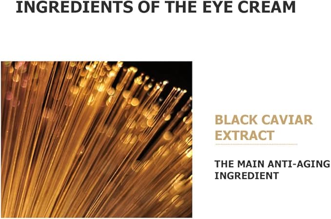 Caviar Black Gold Moisturizing Eye Cream Skin Rejuvenation Dark Circles Smoothing Wrinkles 60g 2.12oz-Velvo Beauty